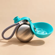 Blue Walkmate bottle with fold-out bowl open